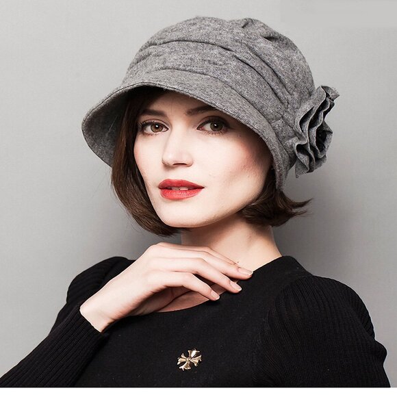 5128 ™ Women\'s Decorative Flowers Wool Beret